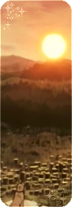 A sunset in the background
